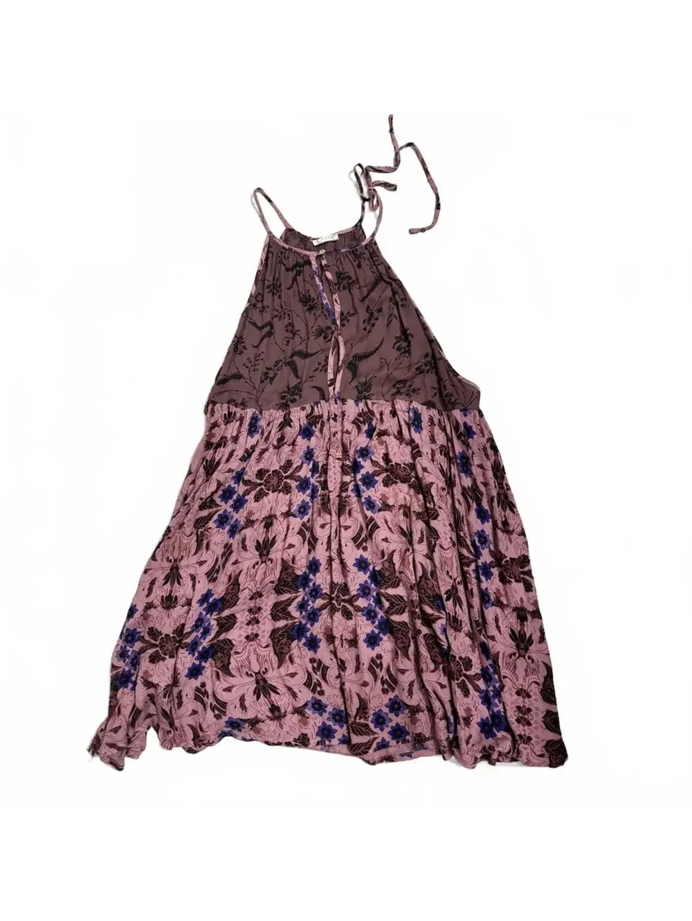 Free People Intimately Wildest Dreams Floral Halter Slip Mini Dress Small